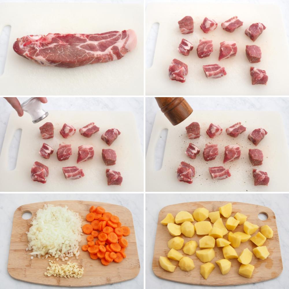 Estofado de cerdo con patatas - Paso 1