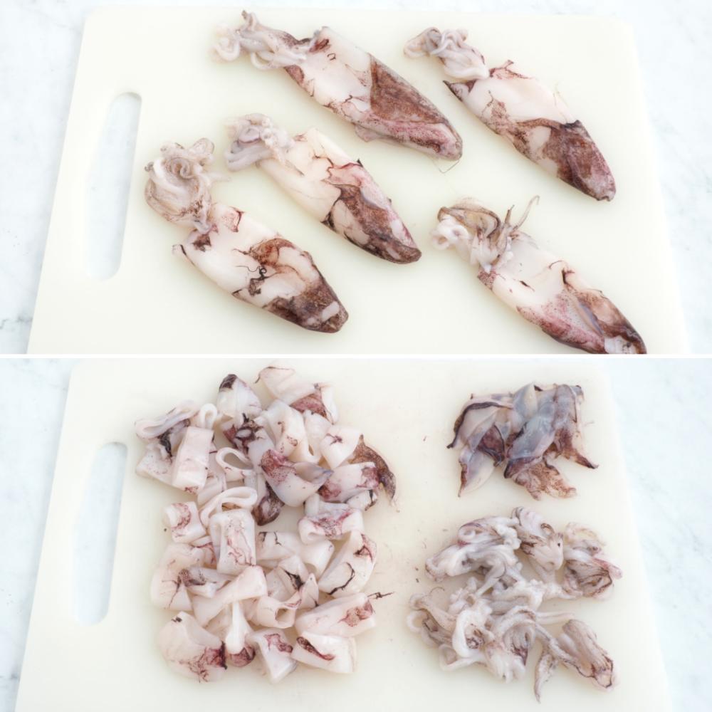 Calamares con tomate - Paso 1