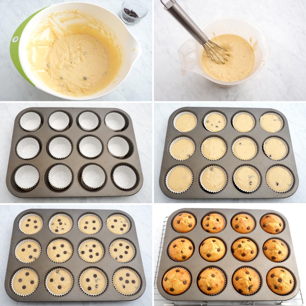 Magdalenas de plátano y pepitas de chocolate - Paso 4