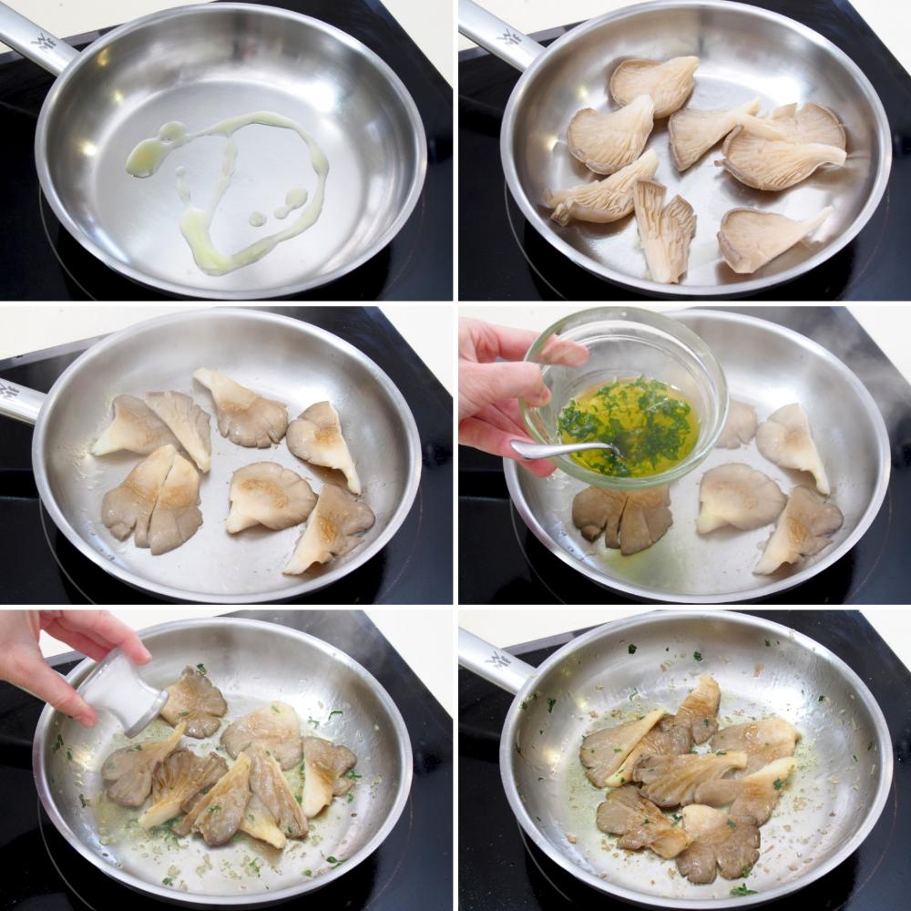 Ensalada templada de setas y langostinos - Paso 3