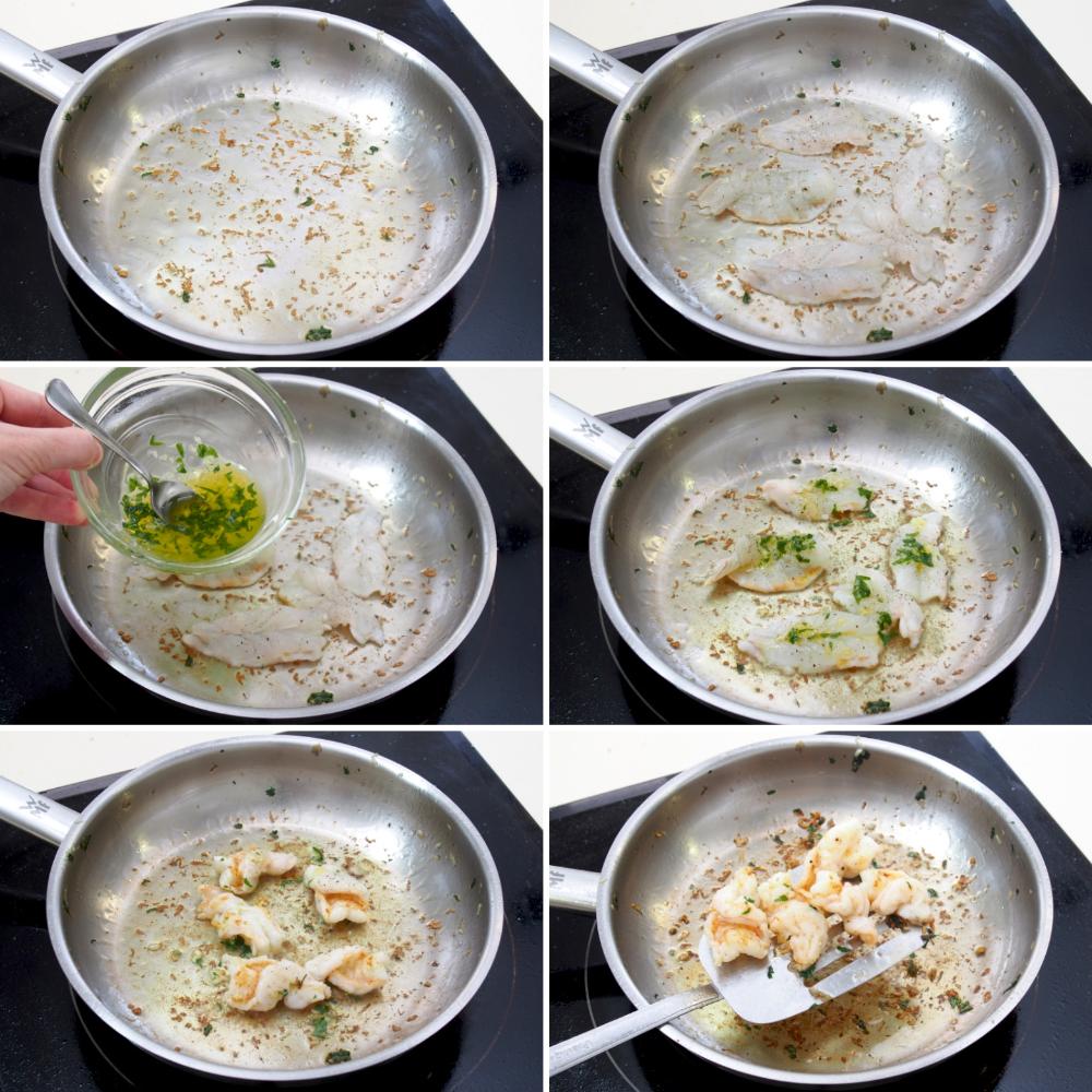 Ensalada templada de setas y langostinos - Paso 4