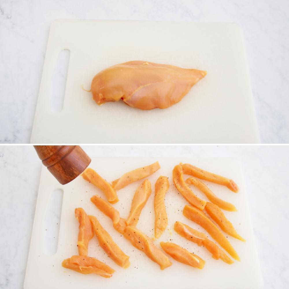 Crujientes de pollo marinado con mayonesa de curry - Paso 1