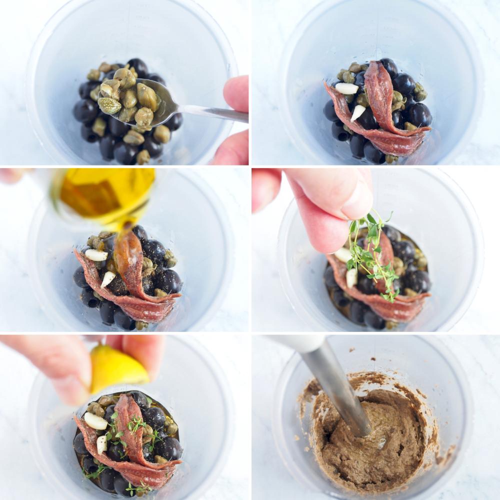 Tosta de tapenade anchoas y pimiento - Paso 1