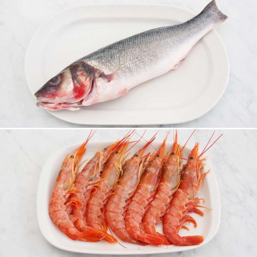 Lubina rellena de gambones con toque de lima - Paso 1