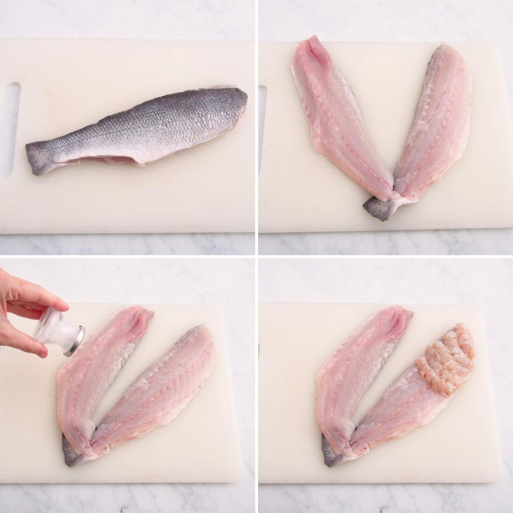 Lubina rellena de gambones con toque de lima - Paso 2