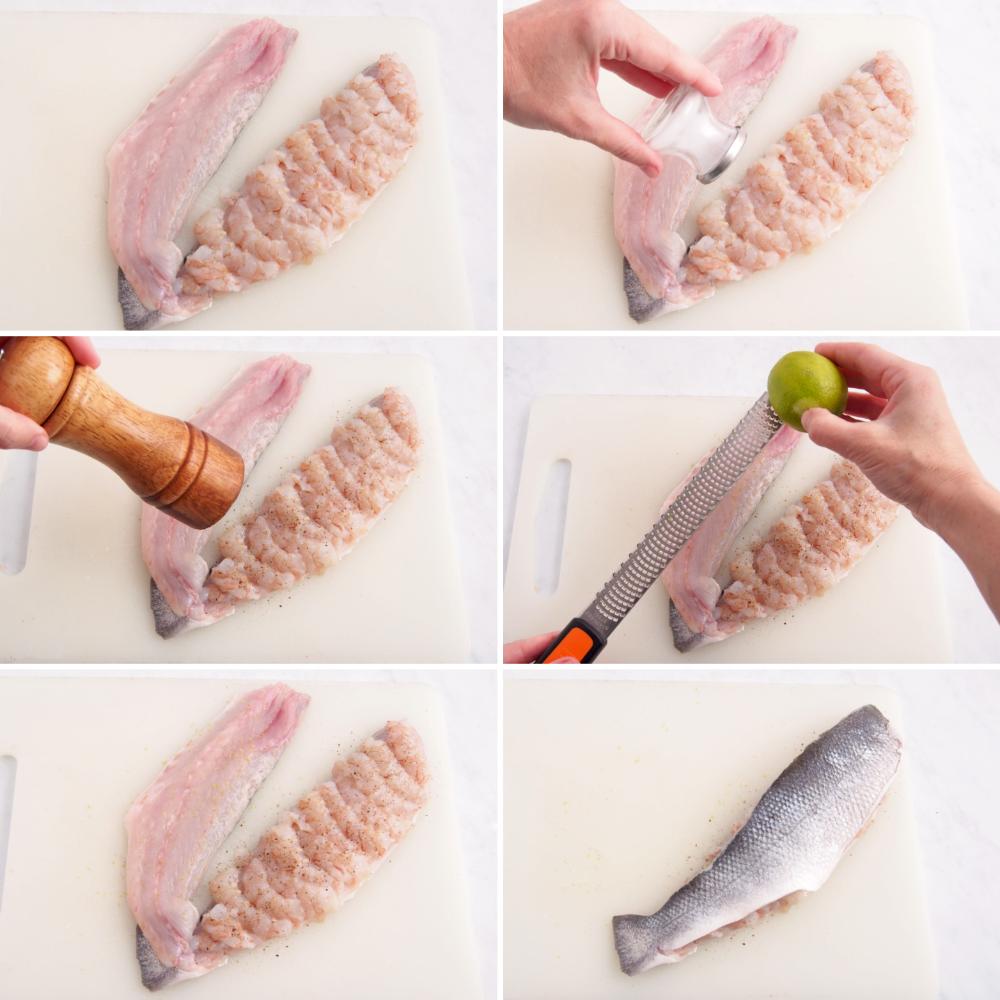 Lubina rellena de gambones con toque de lima - Paso 3