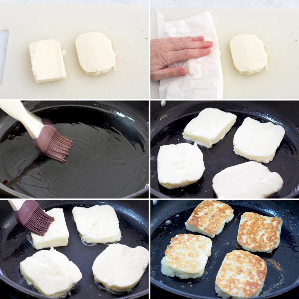 Ensalada de queso Halloumi a la plancha - Paso 2