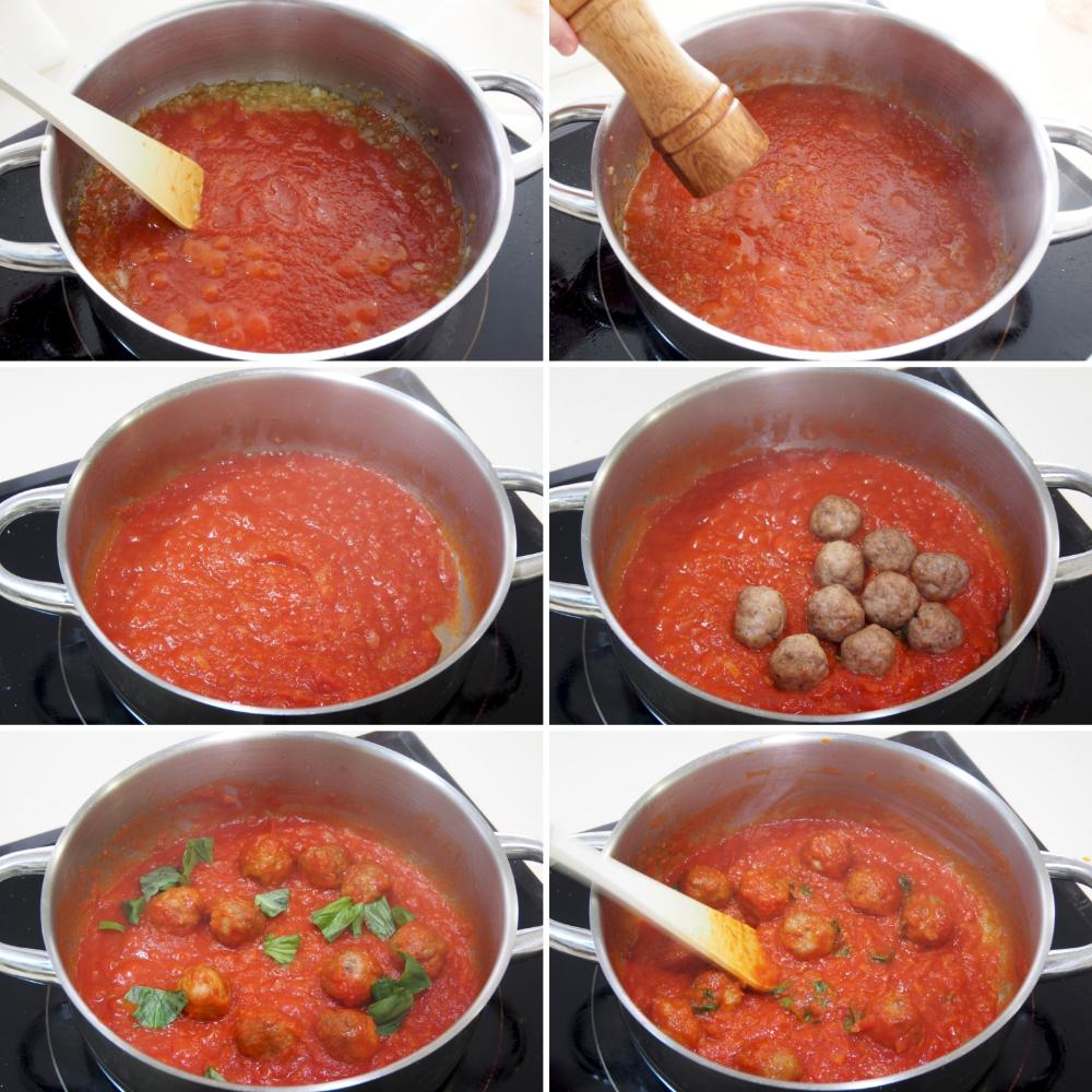 Espaguetis con albóndigas - Paso 4
