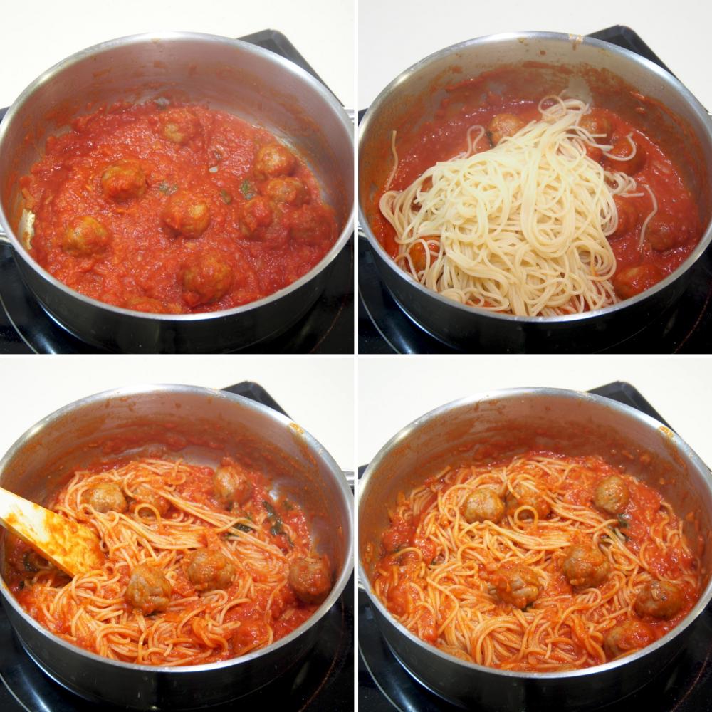 Espaguetis con albóndigas - Paso 6