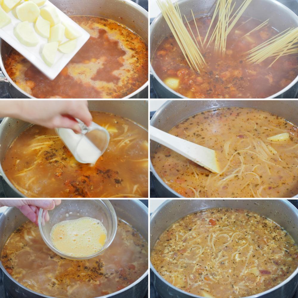Sopa a la minuta - Paso 4