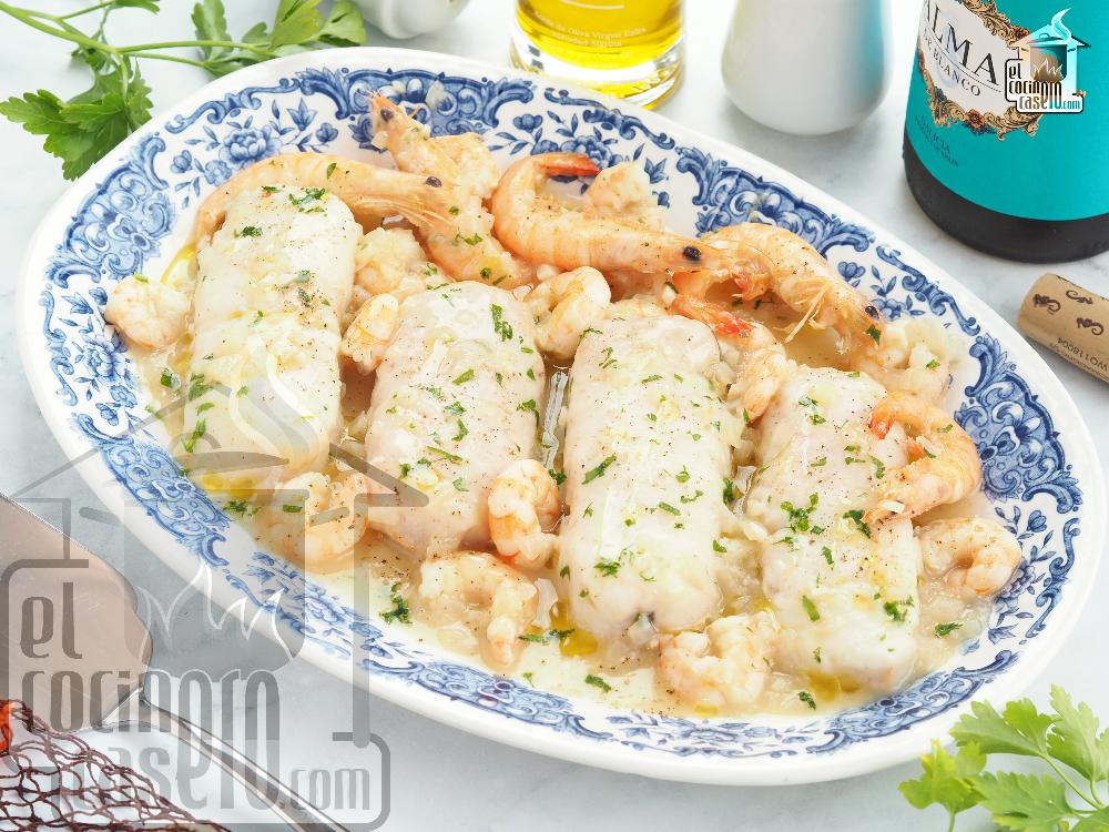 Merluza con gambas