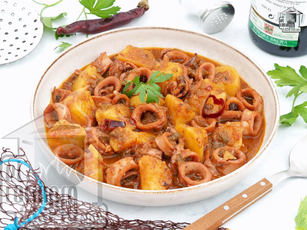 Calamares guisados con patatas